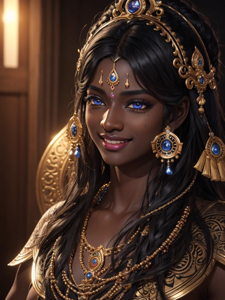 krishna,shiva,smiling,realistic,dark skin,shine,detailed eyes,detailed skin texture,detailed eyelashes,best quality,4k,8k,highres,masterpiece:1.2,ultra-detailed,realistic:1.37,vivid colors,studio lighting,physically-based rendering,extreme detail description,professional