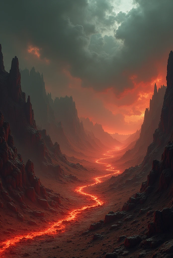 Realistic image of hell would be a place of chaos and desolation, where nature is withered and the environment is hostile. I would imagine an arid landscape, with a perpetually dark sky and an oppressive atmosphere. Relationships between people would be marked by hatred, envy and suffering, where every action is driven by selfishness and resentment. It would be a place where people are trapped in an endless cycle of pain., both physical and emotional, without possibility of relief. The constant noise, lack of rest, and the feeling of hopelessness would be constant, making time feel endless. In this hell, Isolation and loneliness would be the deepest sorrows, with a total absence of comfort or hope.