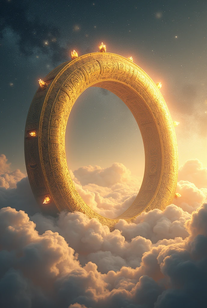 Zodiac big golden ring clouds fantasy