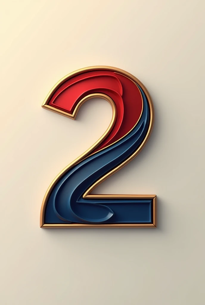 Creation of a logo that combines the capital letter R and the number two with a banking theme in red colors, Gold and Blue 