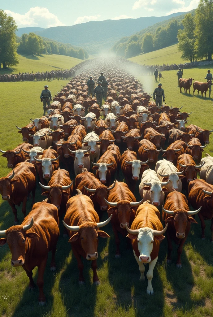 There are 100 of cows thefted by a army