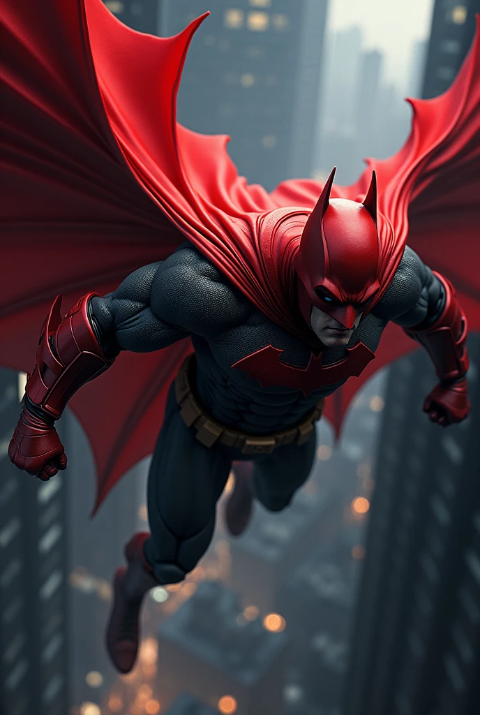 Red batman flying