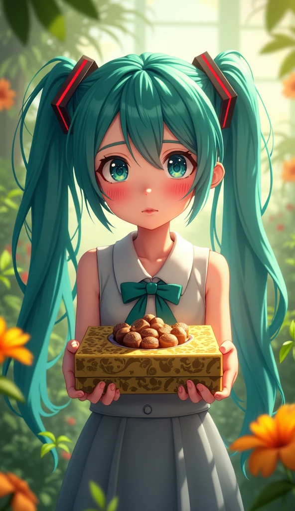 Hatsune Miku shyly hands over chocolate(Brazil)