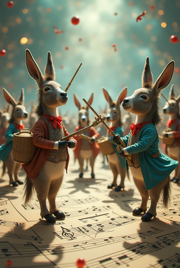 "donkeys" on stave