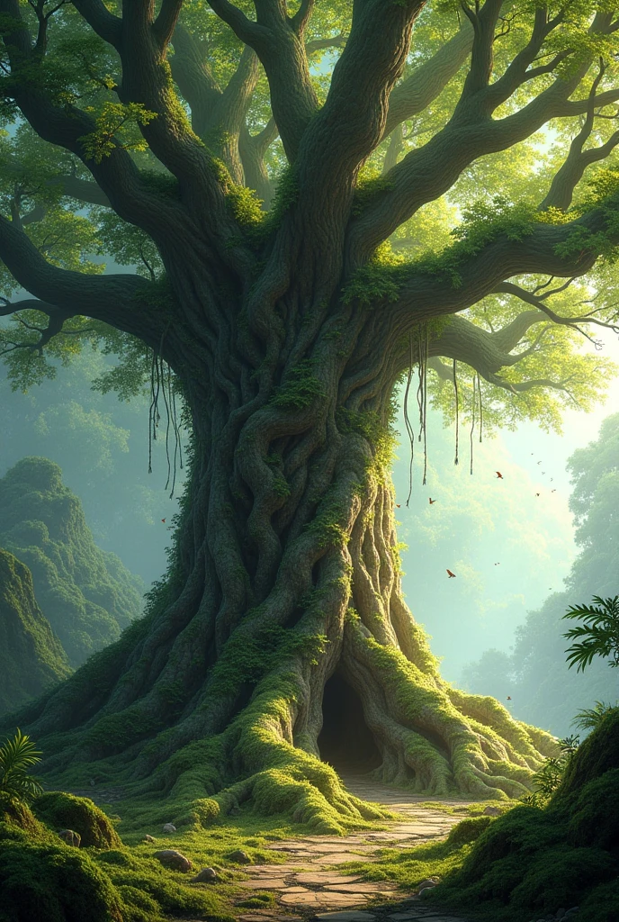 Describe the appearance and personality of the wise old Guardian Tree in the heart of the forest
