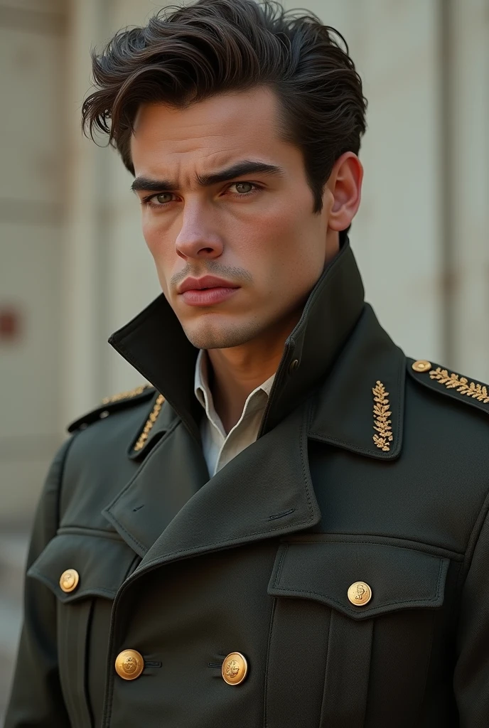 A film actor like Alain Delon in his younger days、Old pilot&#39;s uniform