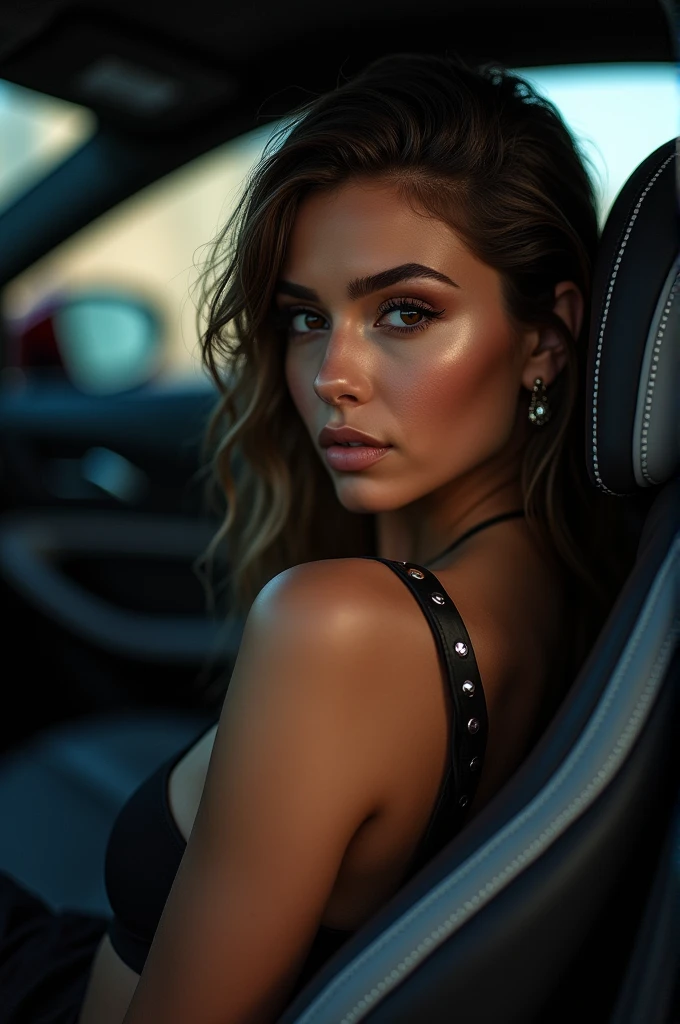 Sexy girl in car