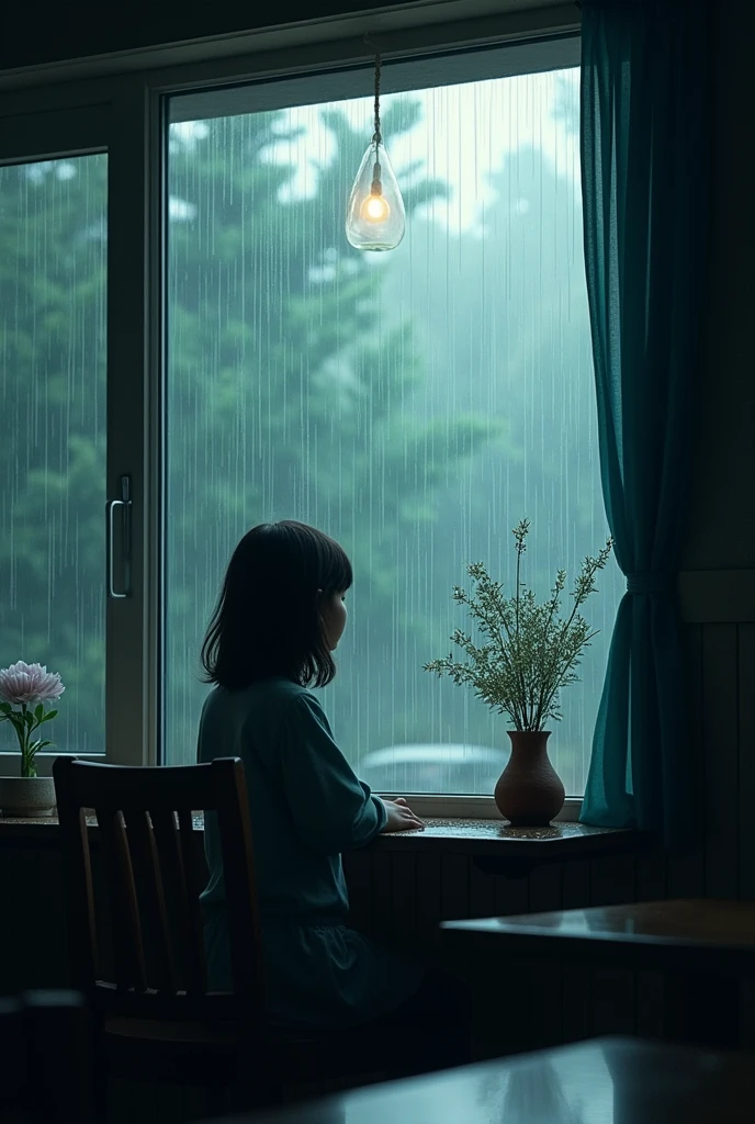 The world should feel vibrant and alive, yet intimate, with rain providing the perfect blend of melancholy and hope. Focus on small details like raindrops tracing patterns on windows and the soft, diffused light during a rainstorm.