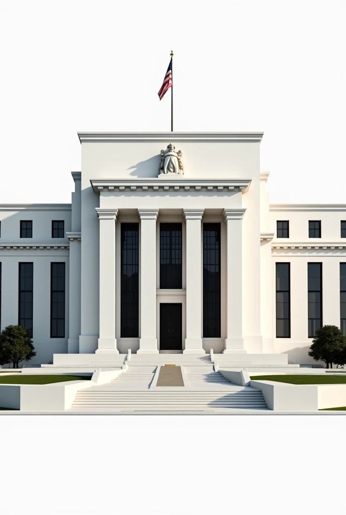 A fedral reserve bank with clear white background.