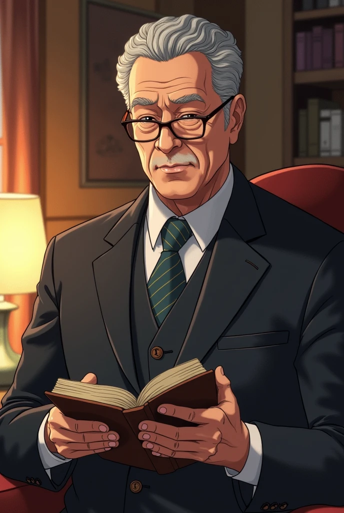 Illustration of Ren Meguro when he turned 50