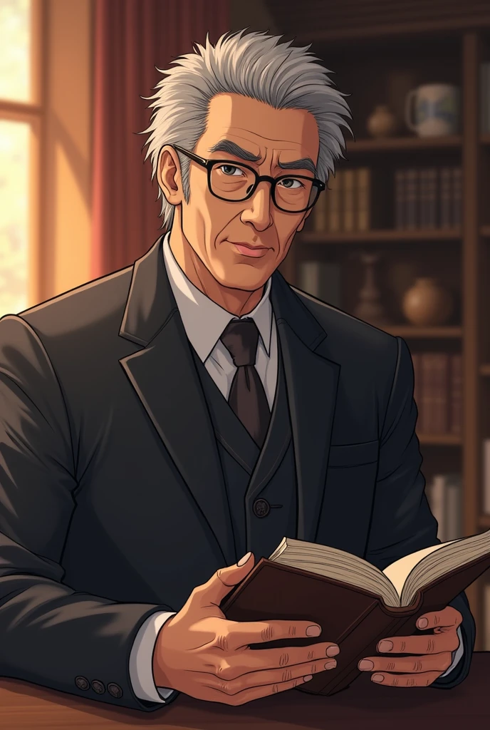 Illustration of Ren Meguro when he turned 50