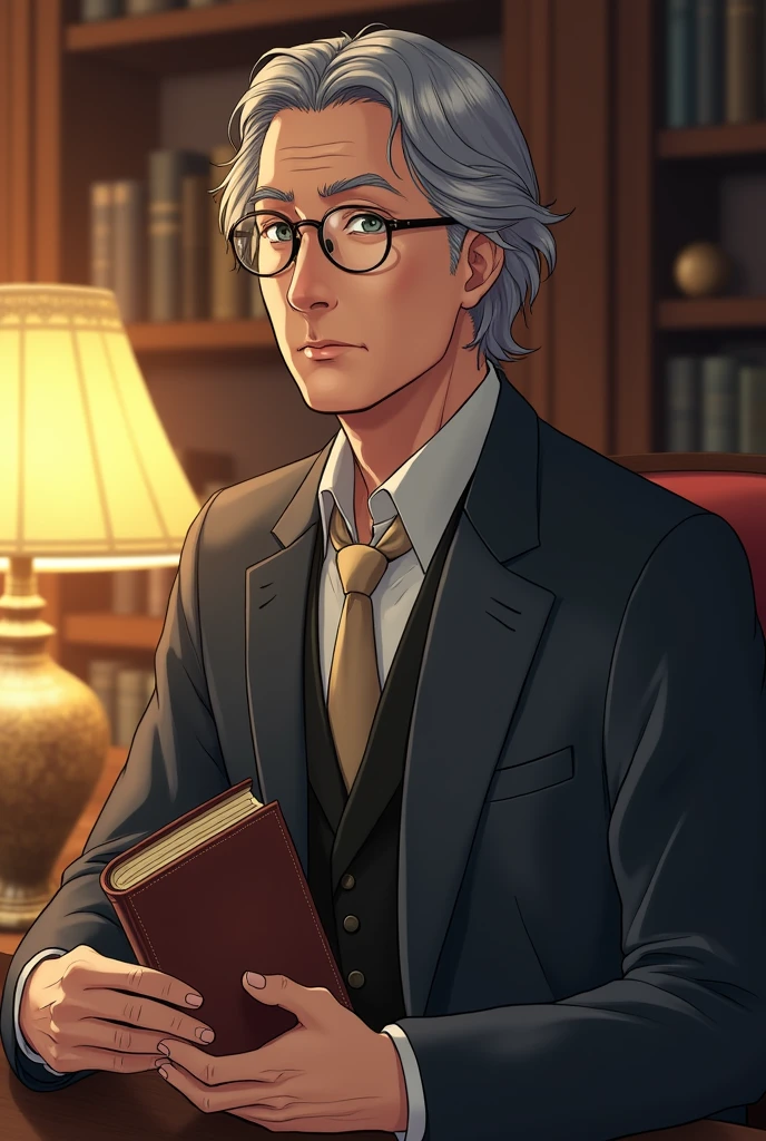 Illustration of Ren Meguro when he turned 50