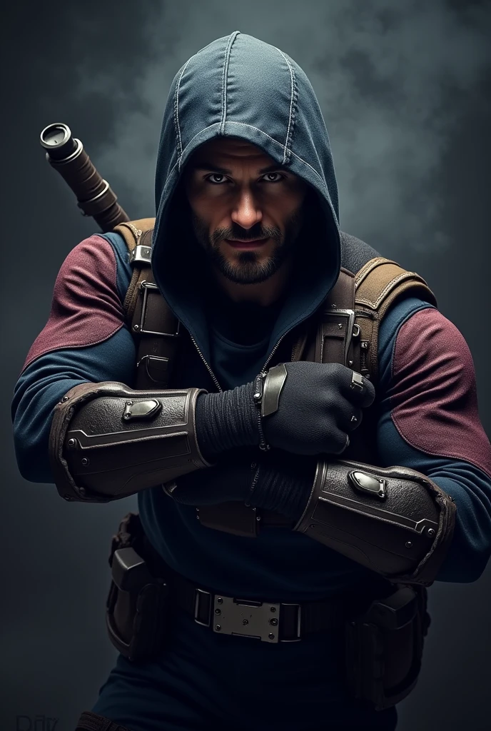 Logo, marvel, Bucky Barnes, winter soldier, hero, ninja mode, name on top Daviko