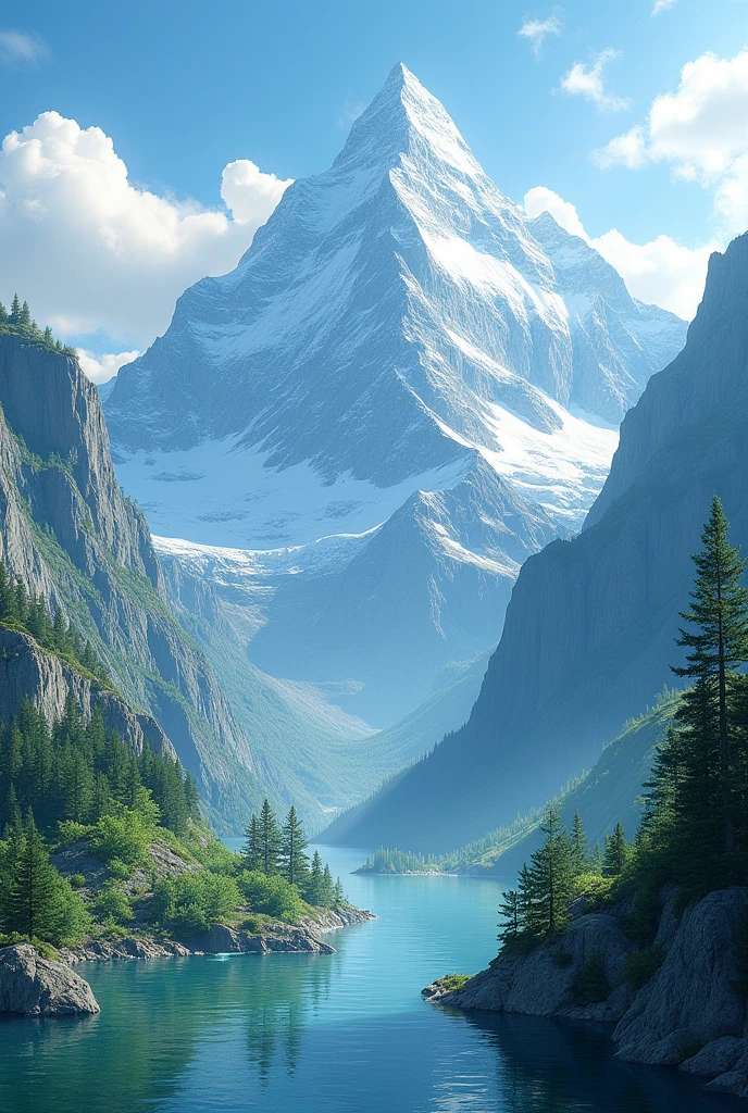 ((masterpiece)),best quality, (8K, best quality, masterpiece:1.2), Extremely detailed, illustration, small_Scenes, 3d_Scenes, Mountain,  