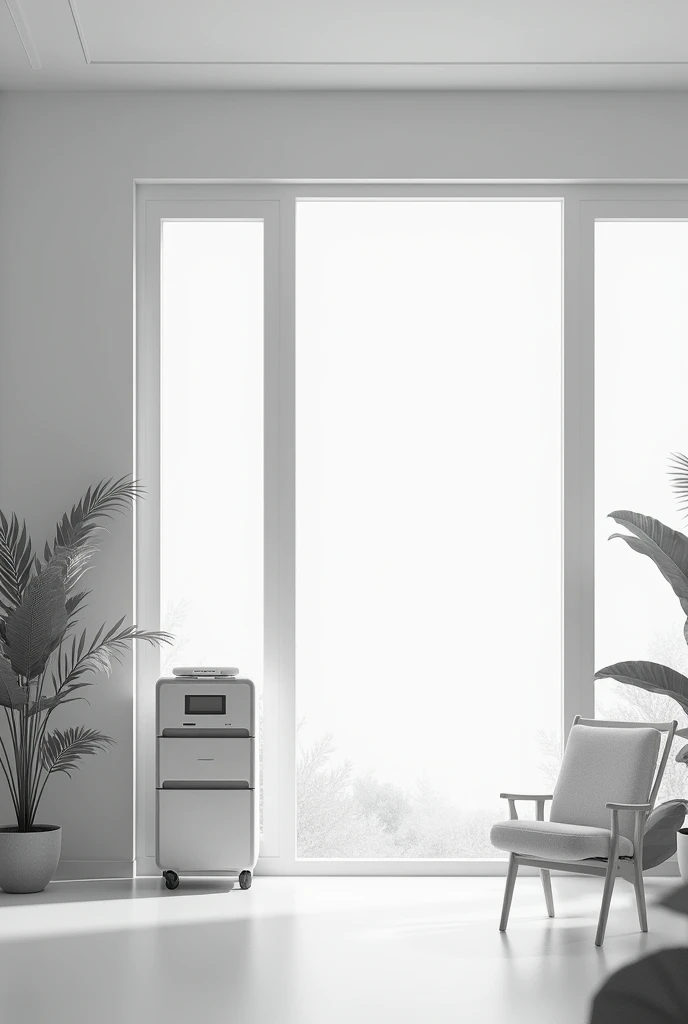 SNS wallpaper、landscape、No people、Inside the room、A monochromatic, calming room、machine、window、plant、computer、