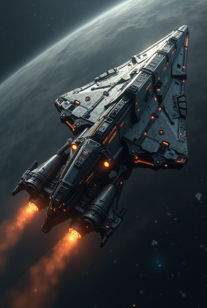 A 500000x more powerful and scary spaceship shooting