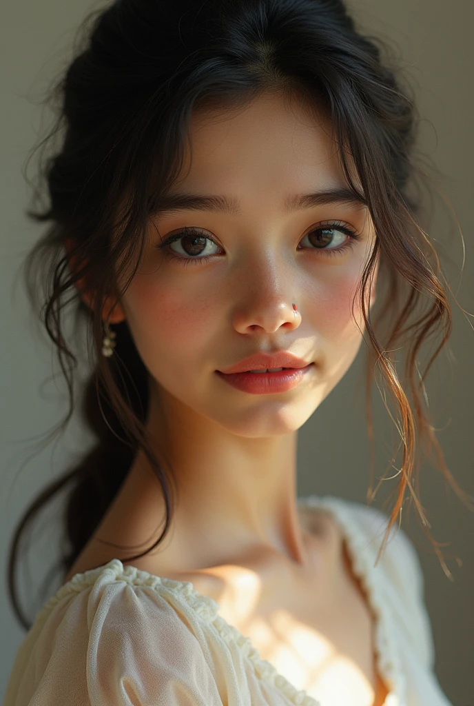 A Bangladeshj teenage white skin girl