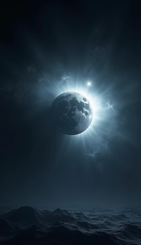 A representation of the Moon's thin exosphere.