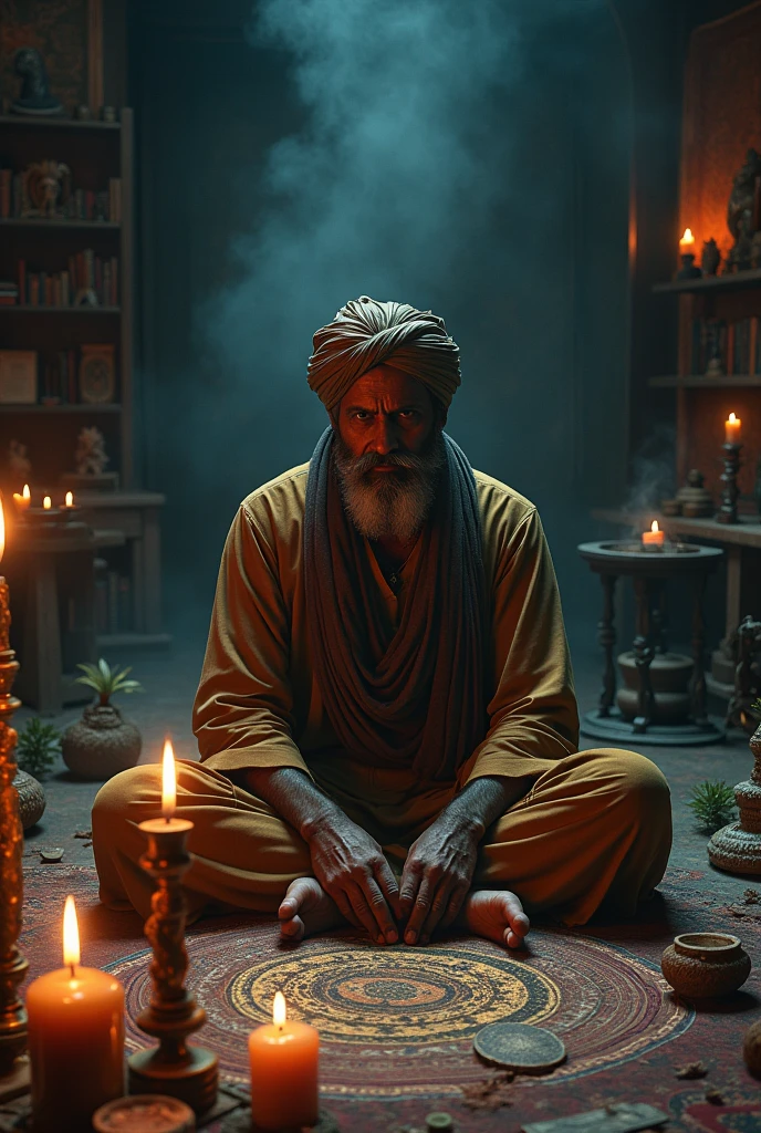 An indian doing black magic