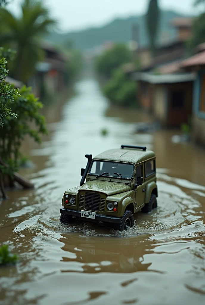 A Philippines province submerge in the flood but a miniature resin model 4x4 size