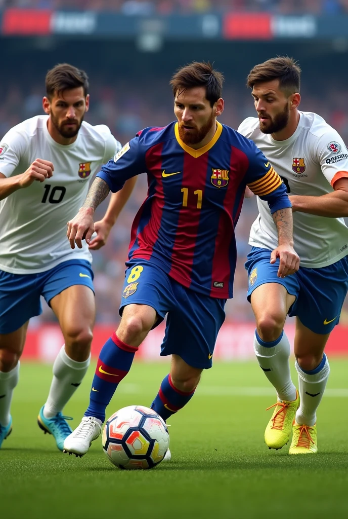 Messi dribbling Against 2 messi