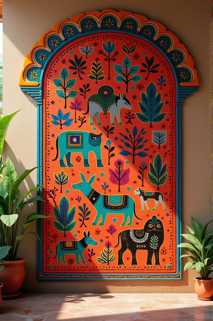 Indian folk art wall hanging 