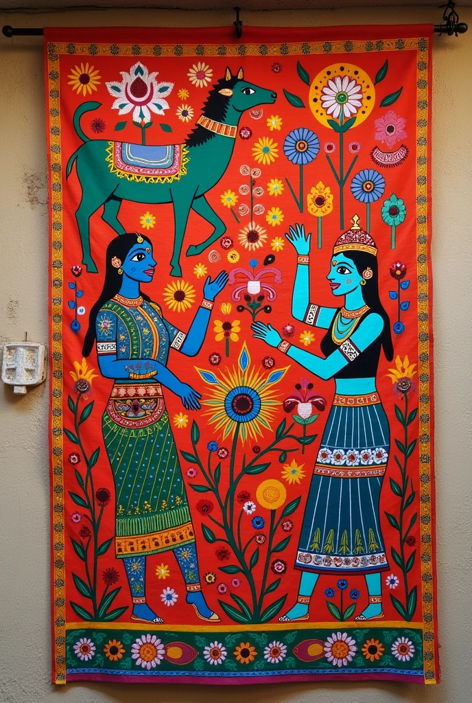 Indian folk art wall hanging
