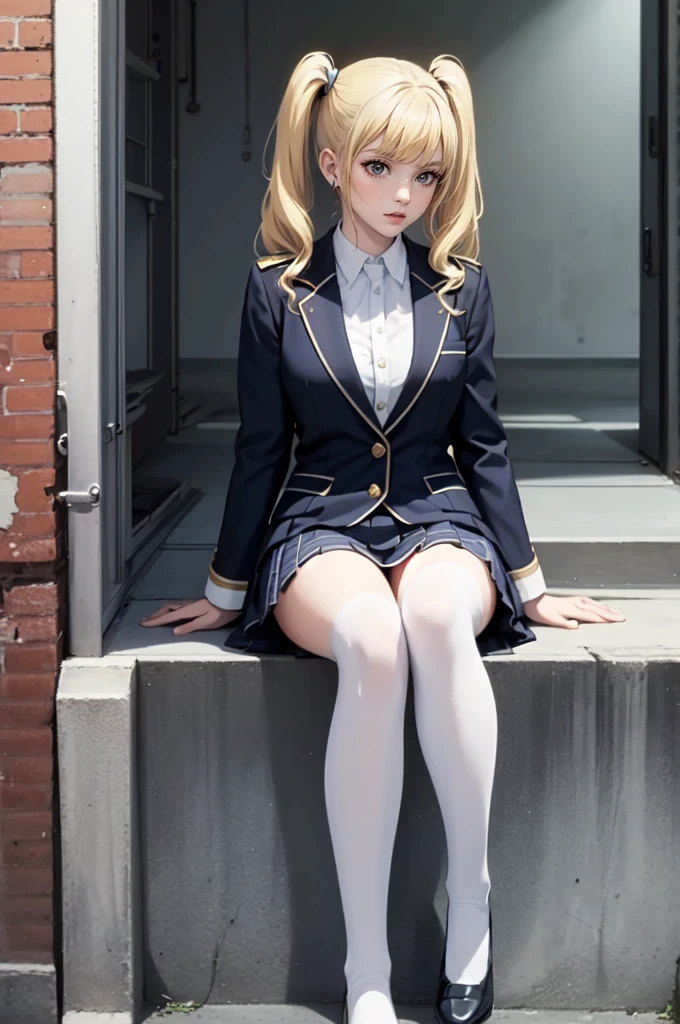 (HigheSt quality,4K,High reSolution,maSterpiece:1.2),Very detailed,RealiStic:1.37,Very beautiful girl,Very cute blazer uniform,Wearing white StockingS,blondes,blondes Hair,Long twin tailS,Watching the audience,high School、Dilapidated School building、I'm in the claSSroom、InSide a dilapidated claSSroom、Very dirty claSSroom、,Red color Scheme,OminouS atmoSphere,Eye-catching,Storytelling,anatomy,Anime Style,Concept Art,Beautiful detailed face and (((Red eyeS ))),A terrifying ritual ,Satanic Ritual,Premature death,inappropriate behavior,Crazy smile,Scythe Face,beautiful girl、Girl Monster, beautiful, Delicate facial featureS, Sharp fangs, Pale Skin, Gloomy atmoSphere, one person'S, PleaSe open your mouth wide, Open your mouth and baring your teeth,Sharp teeth like a beaSt, Wide lipS, very wide mouth, Vermilion cheekS, ,(Blood Splatter:1.2),Scary Smile, Smile,High School DeSign, TwiSted Smile、Bleeding from the head,、Blood Splatter、,(Bleeding:1.2), ((流れるようなblondes)), Female curveS, Perfect handS, Perfect anime face, (A long-Sleeved, very cute Sailor uniform)), Are Standing, ((Evil smile)), ,(Blood Splatter:1.4), Steam circulateS, ,Anime School deSign, TwiSted Smile、Bloody、 A dilapidated high School、Abandoned houSe、,absurdes, High reSolution、Spooky Girl、(Crazy smile:1.8)、(Blood dripping from handS:1.3)、 anime-Style characterS aS the main characterS、