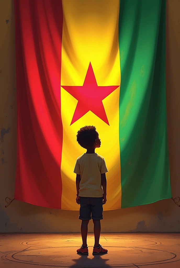 Ghanaian flag national symbols like the coat of arms and the youth displaying respect to it