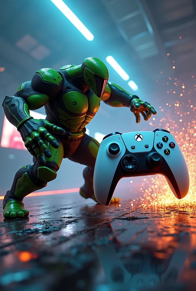 Create for me an xbox controller that fights with the Playstation 5 controller