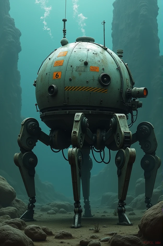 A walking sea mine with robot like legs