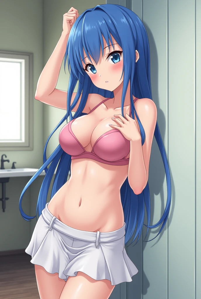 Hentai anime nude girl blue hair pussy upskirt