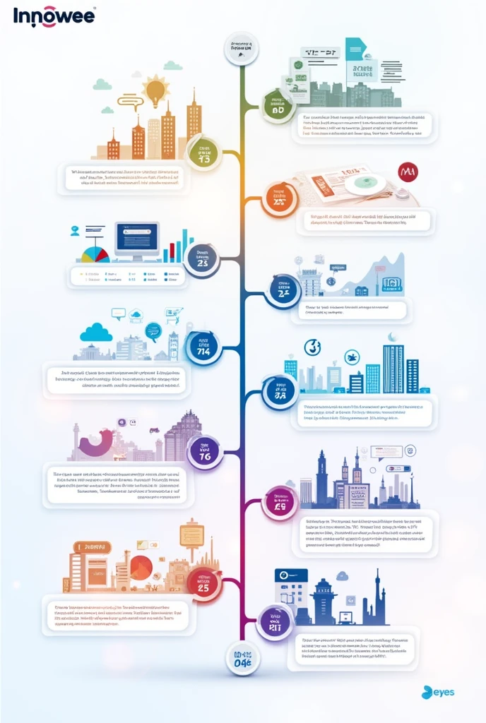 Innowee comapny with visual timeline of company' growth for past 5 years