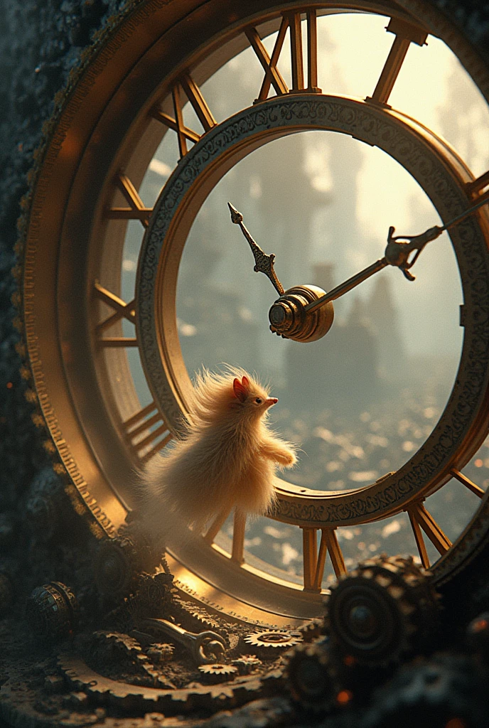 Inside the clock mechanism,The gears are turning,The time guardian spirit chases the speeding spherical cockpit,Disney,16:9,2k