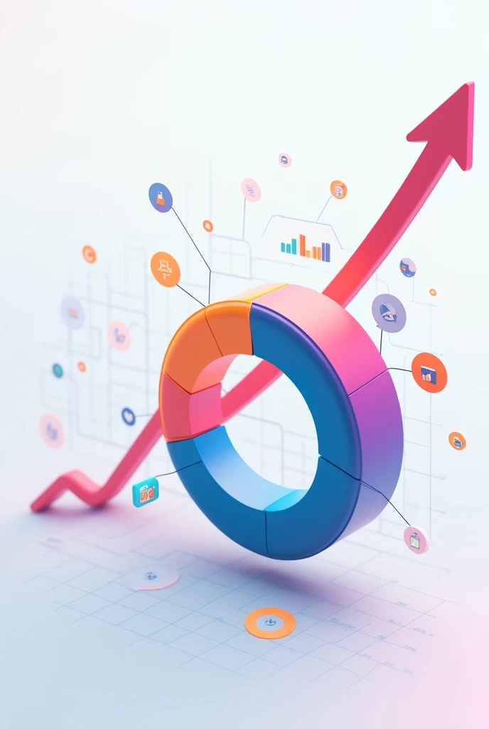 Companys growth with pie chart