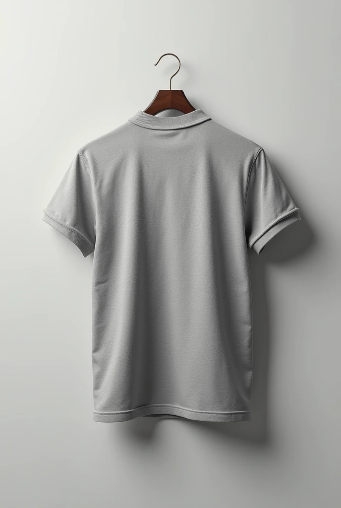 create the back of gray polo t-shirt template just t-shirt with no person 