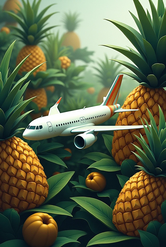 A unique pineapple surround of airplane
Make it drawing