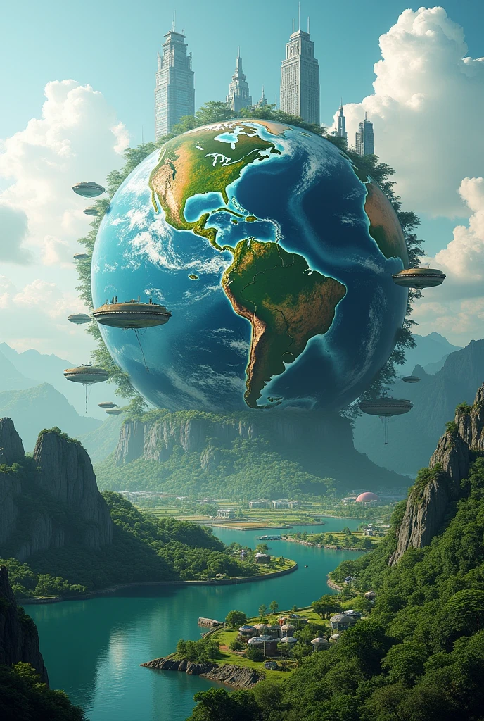 Create an image of a vision of the planet in 60 years