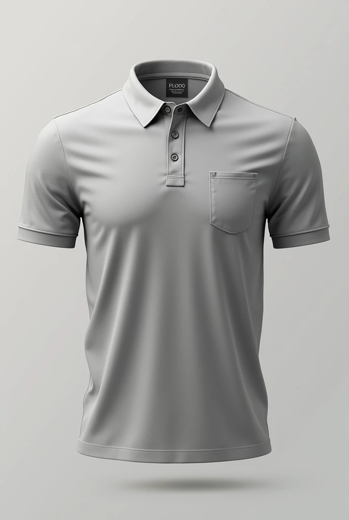 front and back of a gray polo t-shirt template just t-shirt with no person
