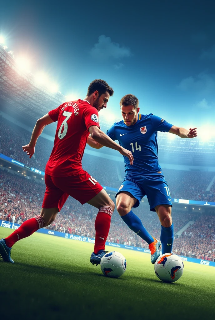 Create an image of a football match advertisement
