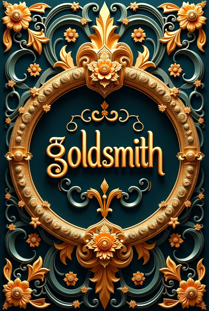 Word"Goldsmith"in curcle with a lot of details thai style