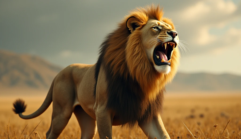Hearing this, the lion started laughing loudly