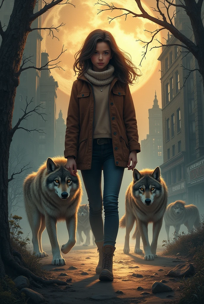 Make a book cover with the following information:
The name of the film is Where the Wild Things Are and it follows the life of a young girl named Eliza who lost her parents in a fire and years later finds herself forced to return with her adoptive family to the city where she was born., There she and a group of young werewolves try their best to live a normal and peaceful life.. They faced problems, PREJUDICE, difficult relationships, dealt with their families and the secrets they hide and still have time for love, all this while facing supernatural creatures. Little by little the book shows that even the most perfect people can be broken inside and that the real monsters live inside us.. The genre of the book is fiction with a bit of drama and comedy