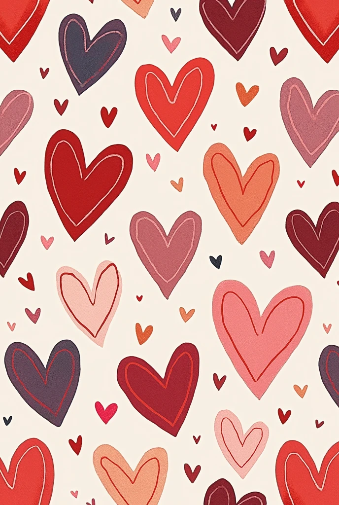 Can you create me a heart print for dress fabric in colored illustration?