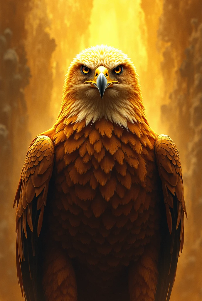 Royal Eagle front looking abstract golden colour 