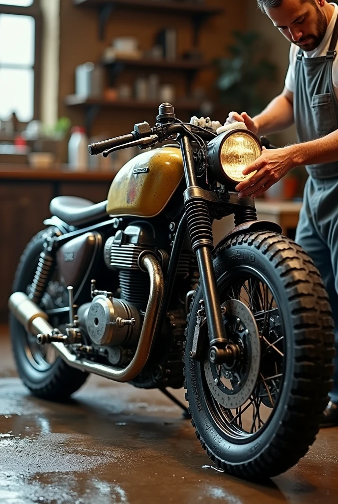 Handmade motorcycle wash
