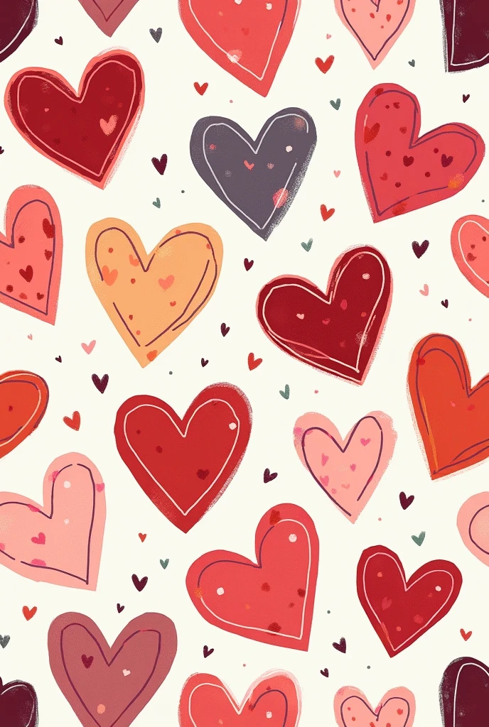 Can you create me a heart print for dress fabric in colored illustration?