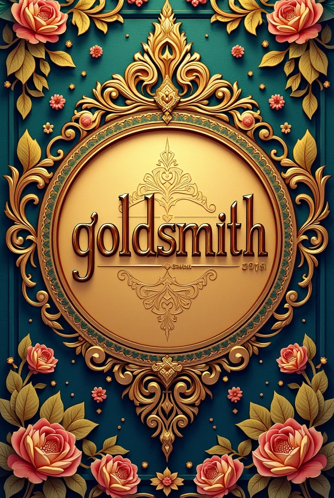 Word"Goldsmith"in curcle with fucking a lot of details thai style a lot detail on text can draw easily