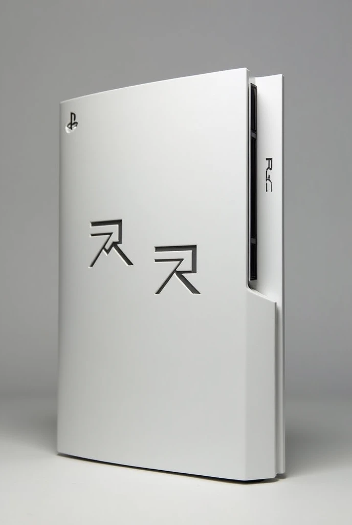 Custom PS3 case that has the letters PS3 in one corner and the letter RR in the other