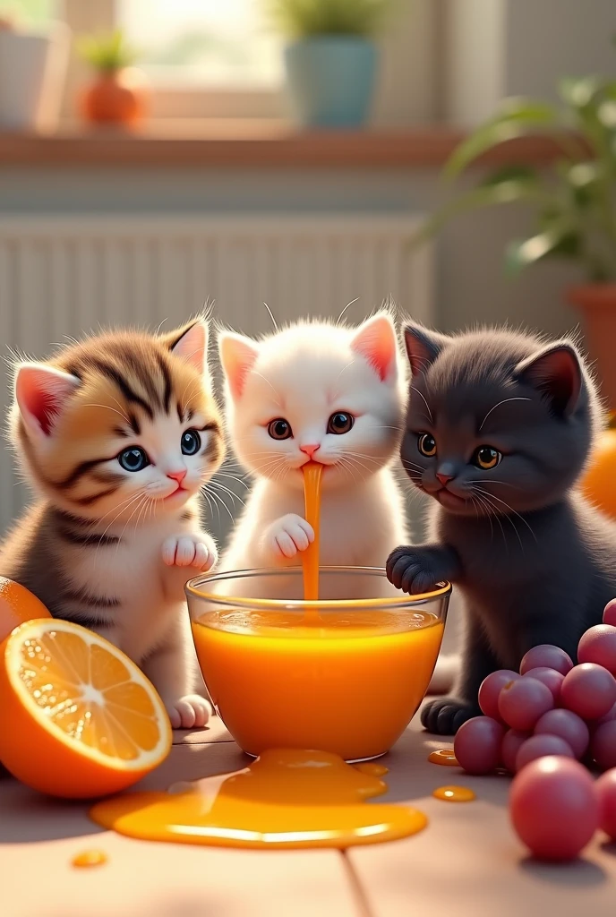 make three little kittens with juice